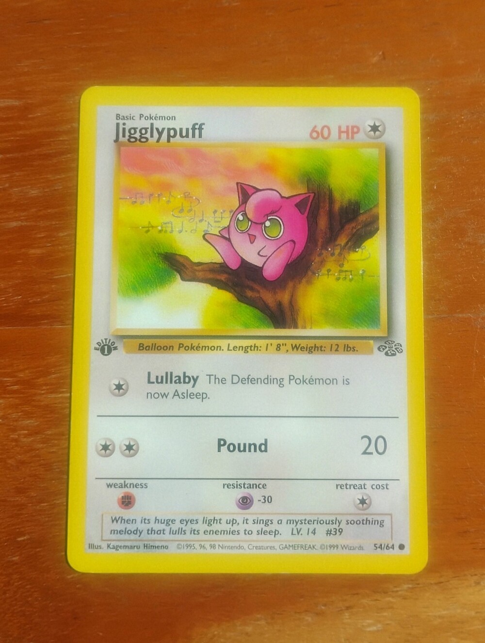 LP WOTC 1999 1st Edition Jigglypuff 54/64 Jungle Set Pokemon Card